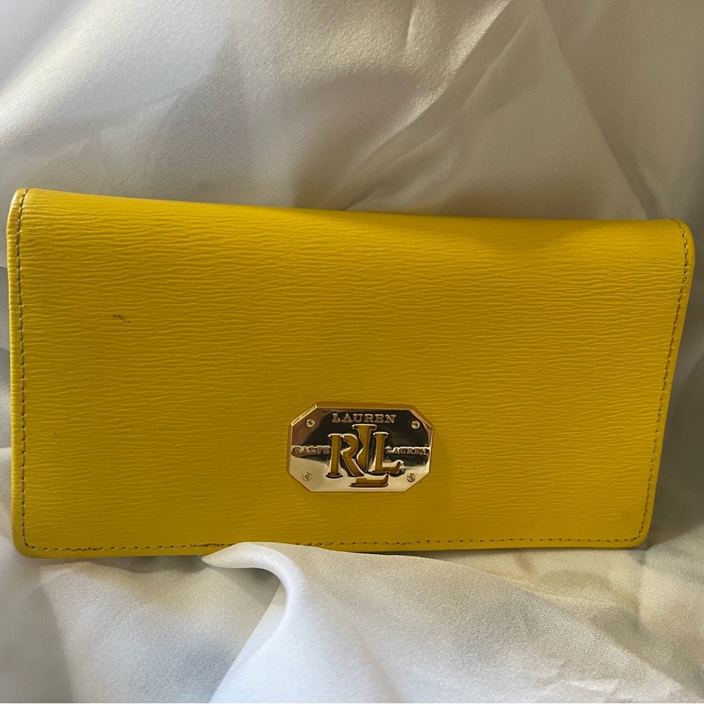 Lauren Ralph Lauren Yellow Slim Credit Card Wallet
